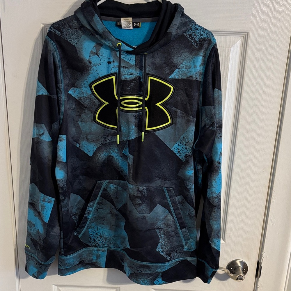 Under Armour Teal and Black Hoodie with Neon Logo